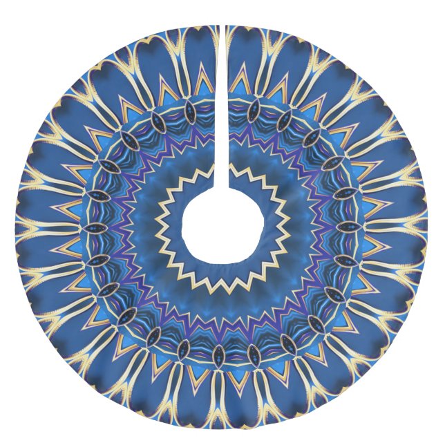 Blue Decorative Tree Skirt (Front)