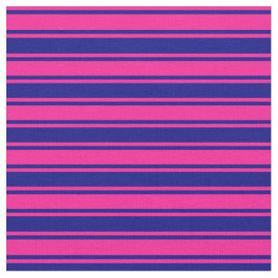 Blue & Deep Pink Stripes/Lines Pattern Fabric