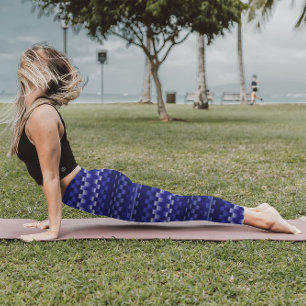 Blue Deep Purple Trippy Stripes Cool Psychedelic Leggings