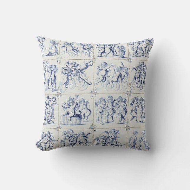 Blue Delft tiles Cushion (Front)