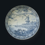 Blue Delft Windmill Dutch Plate<br><div class="desc">This striking classic design will compliment any room,  hearkening back to a simpler time and the old world.</div>