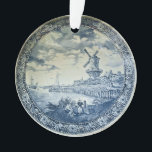 Blue Delft Windmill Dutch Plate Ornament<br><div class="desc">This striking classic design will compliment any room,  hearkening back to a simpler time and the old world.</div>