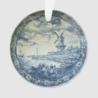 Blue Delft Windmill Dutch Plate