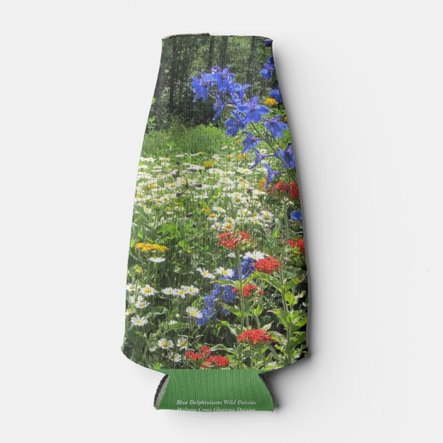 Blue Delphinium Bottle Cooler (Front)