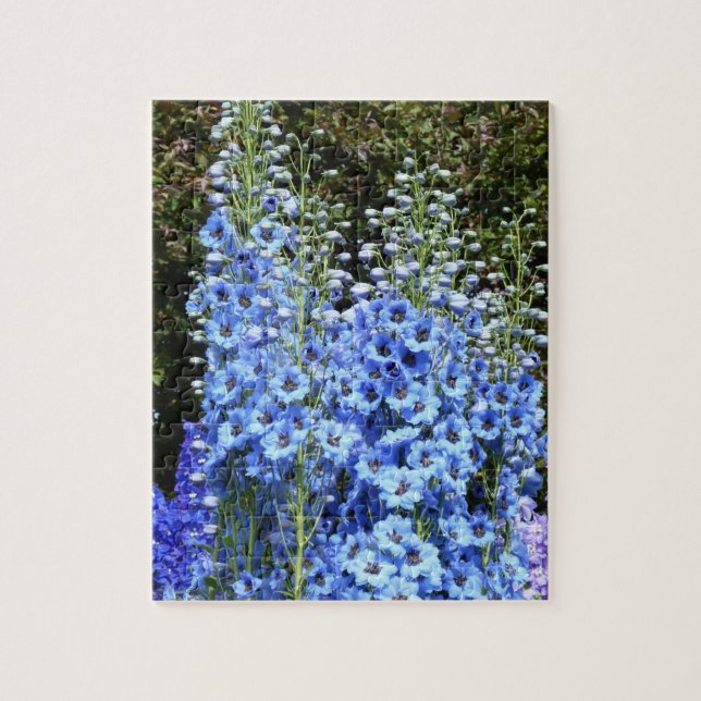 Blue Delphinium Floral Flowers Garden Nature Jigsaw Puzzle (Vertical)
