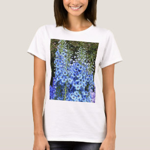 Blue Delphinium Floral Flowers Garden Nature T-Shirt