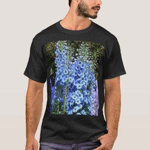 Blue Delphinium Floral Flowers Garden Nature T-Shirt