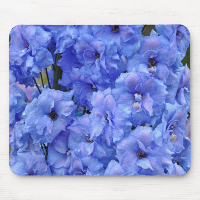 Blue delphinium flowers mouse pad (Front)