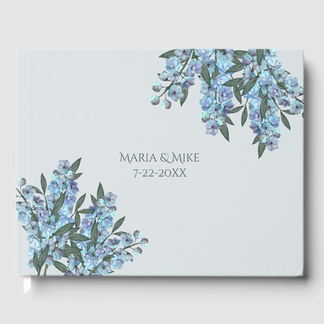 Blue Delphinium Guest Book (Front)