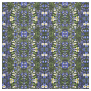 Blue Delphinium in the Gardens Fabric