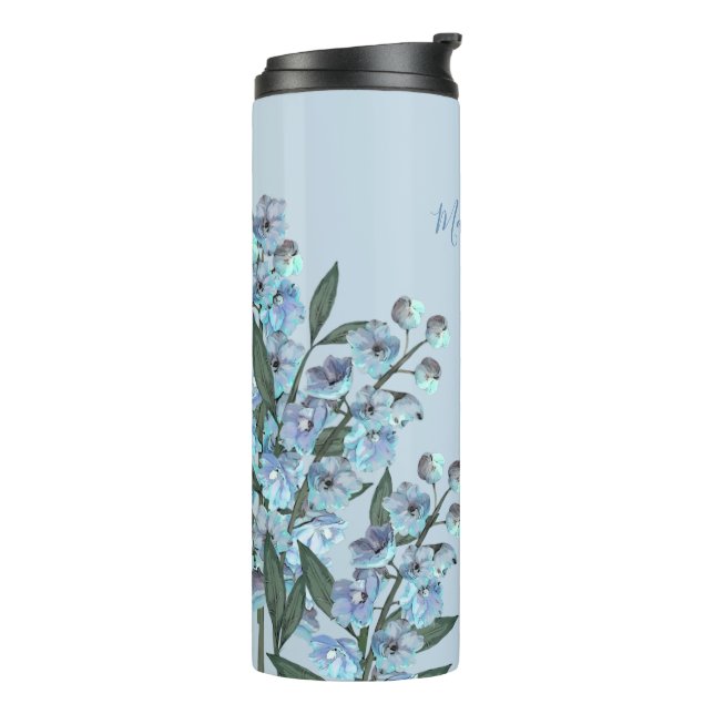 Blue Delphinium Thermal Tumbler (Rotated Left)