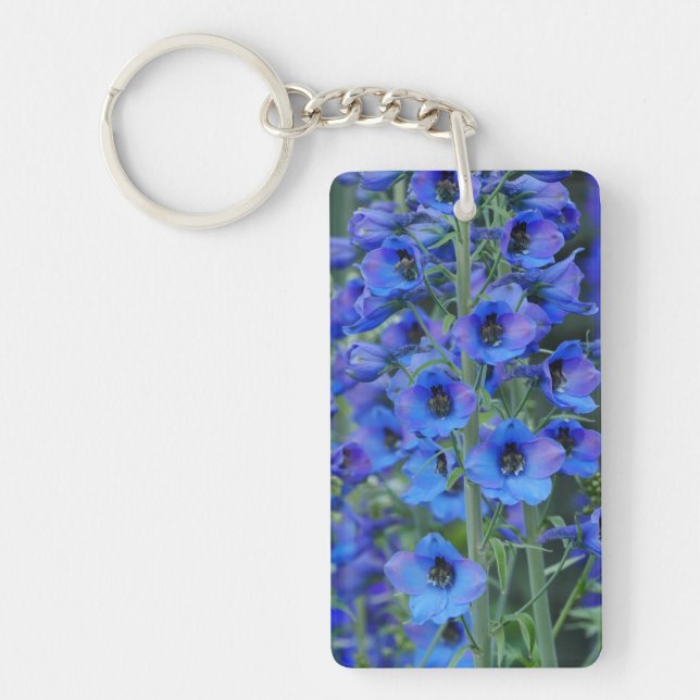 Blue Delphiniums Key Ring (Front)
