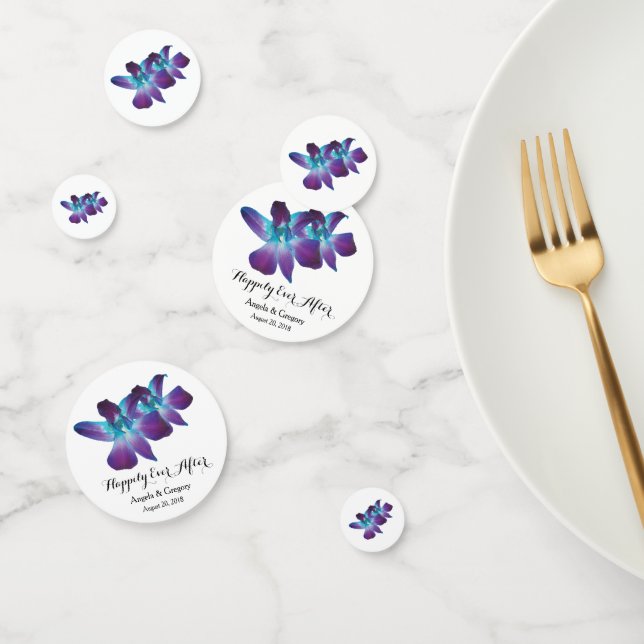 Blue Dendrobium Orchid Happily Ever After Wedding Confetti (Group)