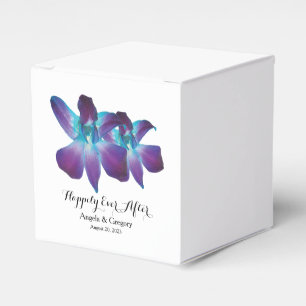 Blue Dendrobium Orchid Happily Ever After Wedding Favour Box
