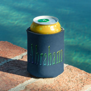 Blue Denim "Abraham" Mens Name Can Cooler