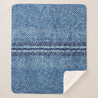 Blue denim background close-up (macro) sherpa blanket