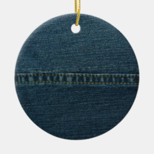 Blue Denim Ceramic Ornament