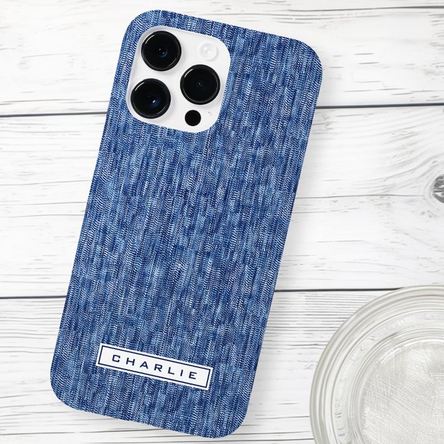 Blue denim custom name Case-Mate iPhone case (Blue denim custom name Case-Mate iPhone case)