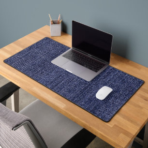 Blue denim desk mat