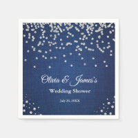 Blue Denim Diamonds Pearls Couple's Wedding Shower