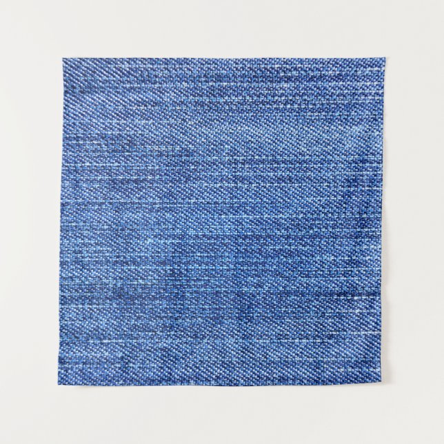 Blue Denim Fabric Material Texture Tapestry (Front)