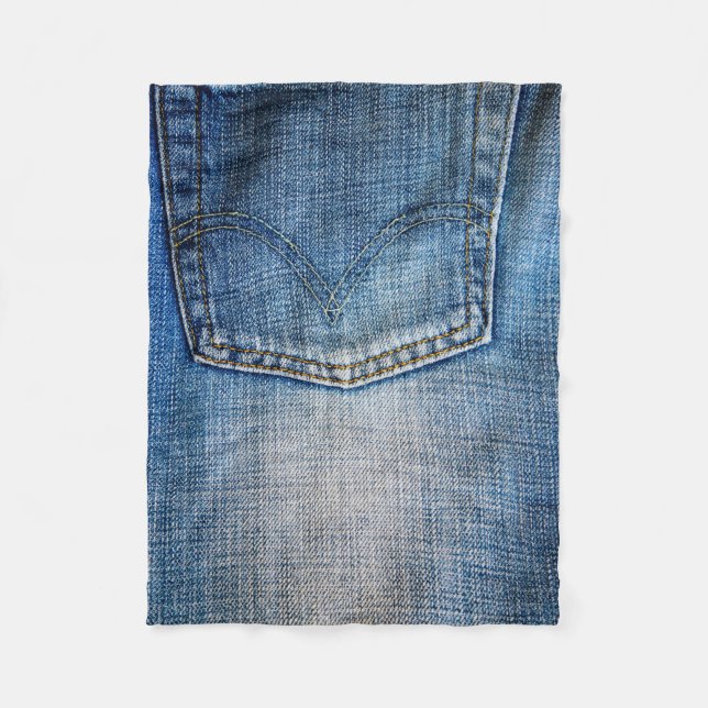 Blue denim fleece blanket (Front)