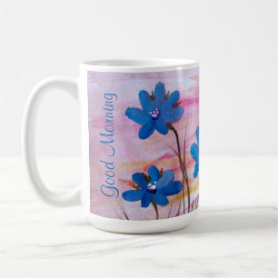 Blue Denim Floral Coffee Mug