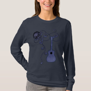 Blue Denim Guitar Ladies T-shirt