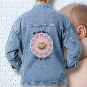 Blue Denim Jean Jacket Pregnancy Due Date Pink