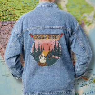 Blue Denim Jean Jacket Road Trip Camp Ground