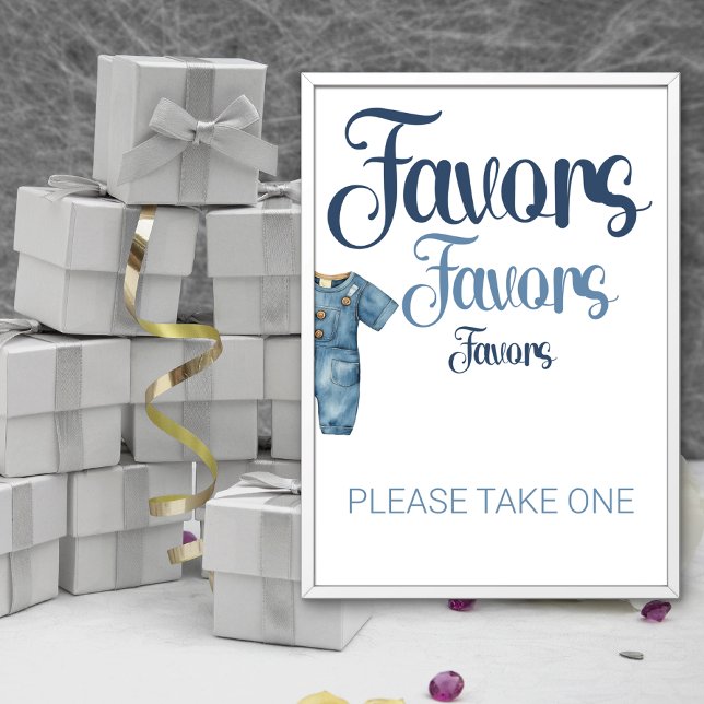 Blue Denim Jeans Boy Baby Shower Favour Sign (Creator Uploaded)