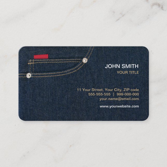 Blue Denim Jeans business card (Front)