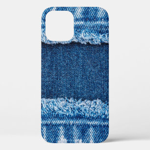 Blue denim jeans fabric texture iPhone 12 case