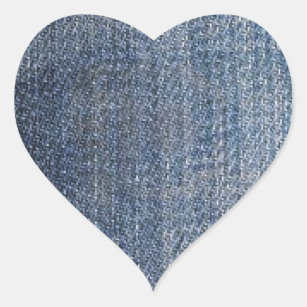 blue denim jeans fabric texture heart sticker