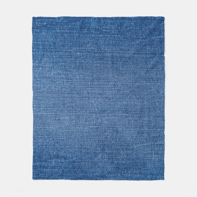 Blue denim jeans fleece blanket (Front)