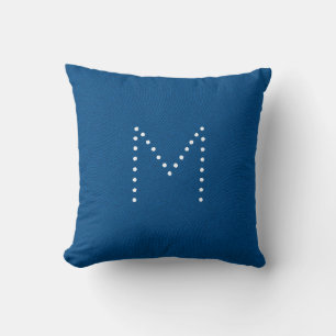 Blue Denim Jeans Pattern Initial Personalised Cushion