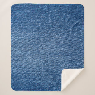 Blue denim jeans sherpa blanket