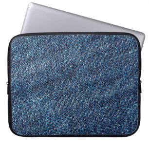 Blue denim jeans texture background. laptop sleeve
