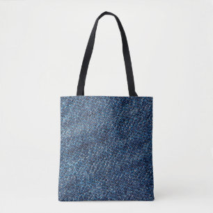 Blue denim jeans texture background. tote bag