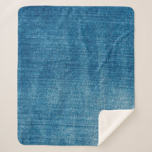 Blue denim jeans texture close up. Blue denim jean Sherpa Blanket