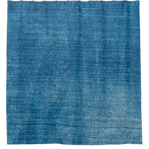 Blue denim jeans texture close up. Blue denim jean Shower Curtain