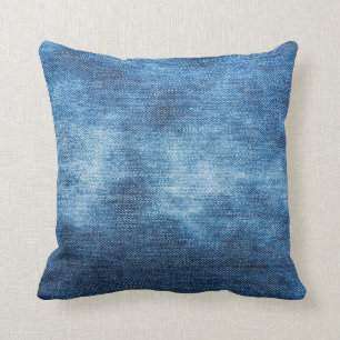 Blue denim jeans texture cushion