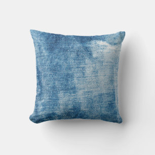 Blue denim jeans texture cushion