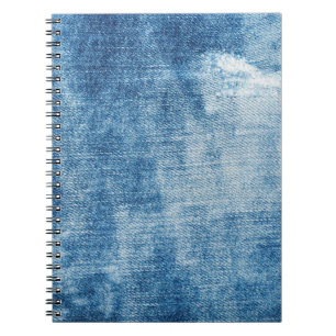 Blue denim jeans texture notebook