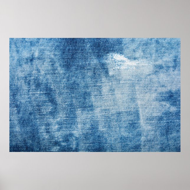 Blue denim jeans texture poster (Front)