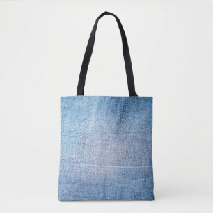 Blue denim jeans texture tote bag