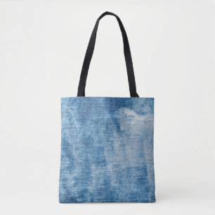 Blue denim jeans texture tote bag