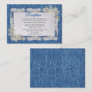 Blue Denim, lace, Costume Jewellery & Kittens Enclosure Card