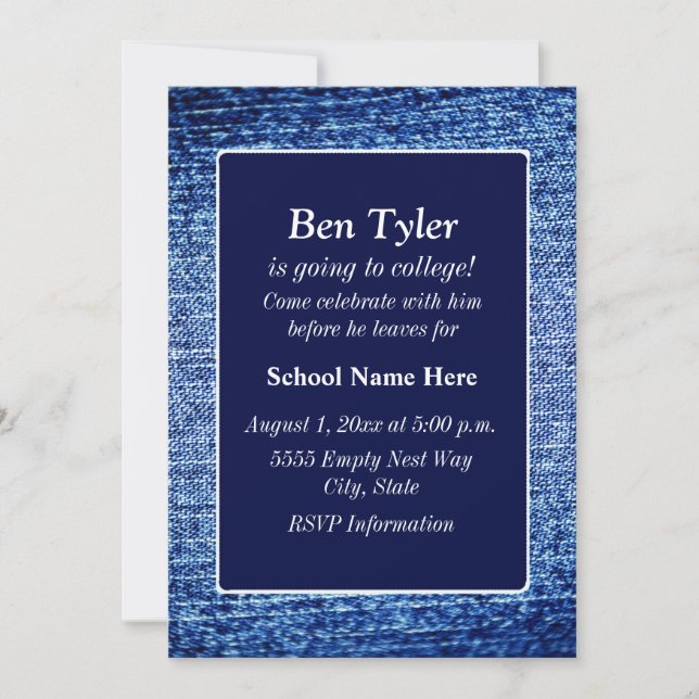 Blue Denim - Look  "Off To College" Invite (Front)