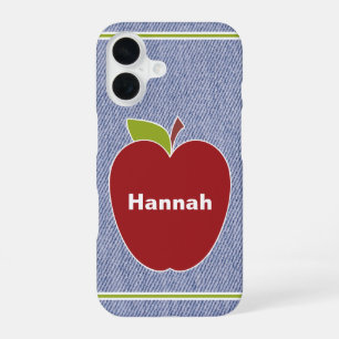 Blue Denim Look Teacher's iPhone 16 Case